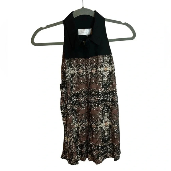 ALC SILK COLLAR SLEEVELESS BLOUSE - Picture 1 of 5